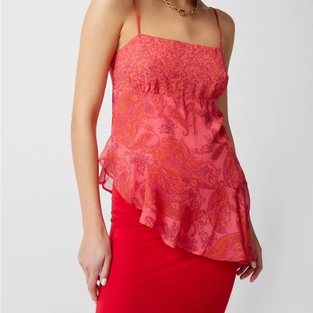 Urban Outfitters UO Paris Paisley Asymmetrical Cami